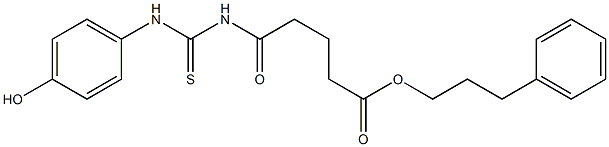 3-phenylpropyl 5-{[(4-hydroxyanilino)carbothioyl]amino}-5-oxopentanoate Struktur