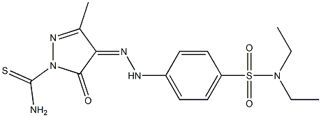 4-((Z)-2-{4-[(diethylamino)sulfonyl]phenyl}hydrazono)-3-methyl-5-oxo-1H-pyrazole-1(5H)-carbothioamide Struktur