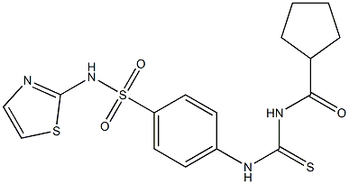 4-({[(cyclopentylcarbonyl)amino]carbothioyl}amino)-N-(1,3-thiazol-2-yl)benzenesulfonamide Struktur