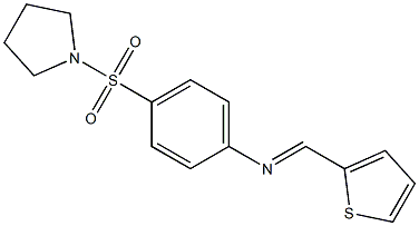 N-[4-(1-pyrrolidinylsulfonyl)phenyl]-N-[(E)-2-thienylmethylidene]amine Struktur