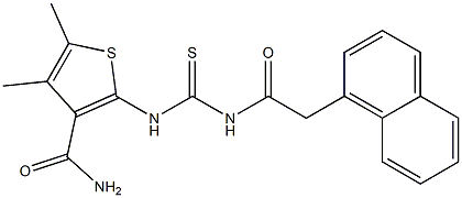 4,5-dimethyl-2-[({[2-(1-naphthyl)acetyl]amino}carbothioyl)amino]-3-thiophenecarboxamide Struktur