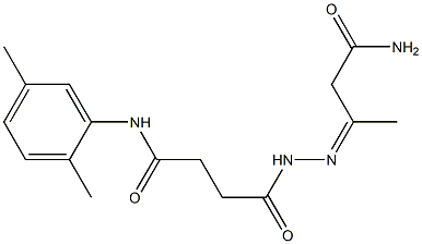 4-{2-[(Z)-3-amino-1-methyl-3-oxopropylidene]hydrazino}-N-(2,5-dimethylphenyl)-4-oxobutanamide Struktur