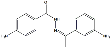 4-amino-N'-[(Z)-1-(3-aminophenyl)ethylidene]benzohydrazide Struktur