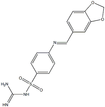 5-({[4-({[amino(imino)methyl]amino}sulfonyl)phenyl]imino}methyl)-1,3-benzodioxole Struktur