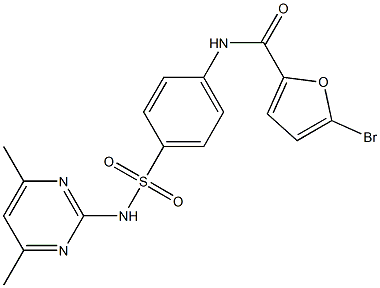 5-bromo-N-(4-{[(4,6-dimethyl-2-pyrimidinyl)amino]sulfonyl}phenyl)-2-furamide Struktur