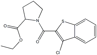 ethyl 1-[(3-chloro-1-benzothiophen-2-yl)carbonyl]-2-pyrrolidinecarboxylate Struktur