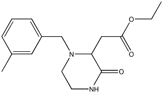 ethyl 2-[1-(3-methylbenzyl)-3-oxo-2-piperazinyl]acetate Struktur