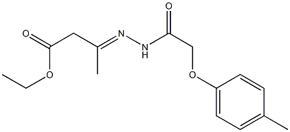 ethyl 3-{(E)-2-[2-(4-methylphenoxy)acetyl]hydrazono}butanoate Struktur