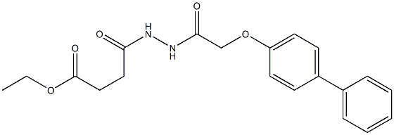 ethyl 4-{2-[2-([1,1'-biphenyl]-4-yloxy)acetyl]hydrazino}-4-oxobutanoate Struktur