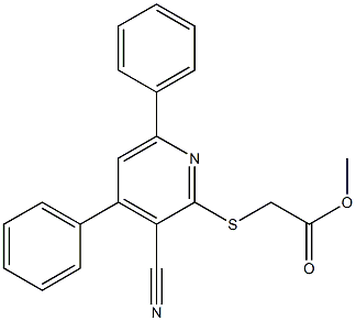 methyl 2-[(3-cyano-4,6-diphenyl-2-pyridinyl)sulfanyl]acetate Struktur