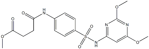 methyl 4-(4-{[(2,6-dimethoxy-4-pyrimidinyl)amino]sulfonyl}anilino)-4-oxobutanoate Struktur