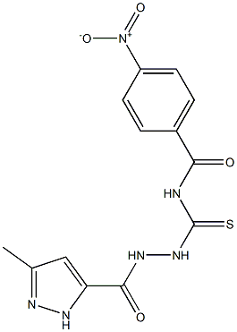 N-({2-[(3-methyl-1H-pyrazol-5-yl)carbonyl]hydrazino}carbothioyl)-4-nitrobenzamide Struktur