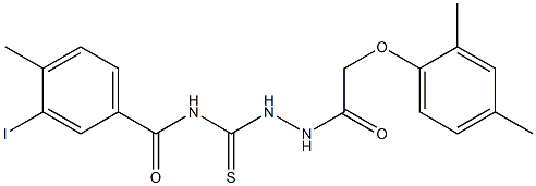 N-({2-[2-(2,4-dimethylphenoxy)acetyl]hydrazino}carbothioyl)-3-iodo-4-methylbenzamide Struktur