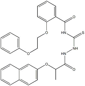 N-({2-[2-(2-naphthyloxy)propanoyl]hydrazino}carbothioyl)-2-(2-phenoxyethoxy)benzamide Struktur