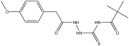 N-({2-[2-(4-methoxyphenyl)acetyl]hydrazino}carbothioyl)-2,2-dimethylpropanamide Struktur