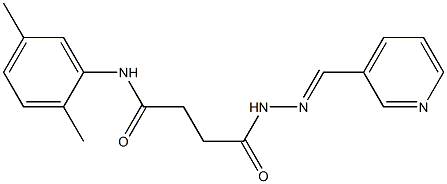 N-(2,5-dimethylphenyl)-4-oxo-4-{2-[(E)-3-pyridinylmethylidene]hydrazino}butanamide Struktur