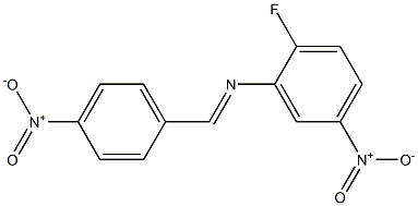 2-fluoro-5-nitro-N-[(E)-(4-nitrophenyl)methylidene]aniline Struktur