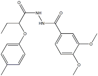 N'-(3,4-dimethoxybenzoyl)-2-(4-methylphenoxy)butanohydrazide Struktur