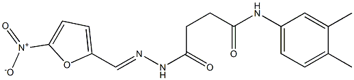 N-(3,4-dimethylphenyl)-4-{2-[(E)-(5-nitro-2-furyl)methylidene]hydrazino}-4-oxobutanamide Struktur