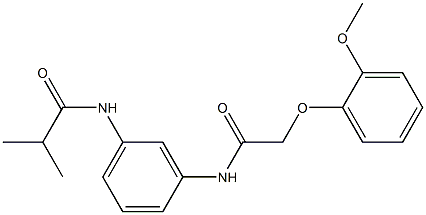 N-(3-{[2-(2-methoxyphenoxy)acetyl]amino}phenyl)-2-methylpropanamide Struktur