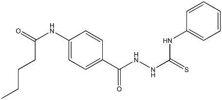 N-(4-{[2-(anilinocarbothioyl)hydrazino]carbonyl}phenyl)pentanamide Struktur