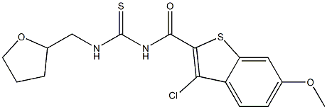 N-[(3-chloro-6-methoxy-1-benzothiophen-2-yl)carbonyl]-N'-(tetrahydro-2-furanylmethyl)thiourea Struktur