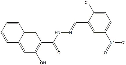 N'-[(E)-(2-chloro-5-nitrophenyl)methylidene]-3-hydroxy-2-naphthohydrazide Struktur