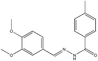 N'-[(E)-(3,4-dimethoxyphenyl)methylidene]-4-methylbenzohydrazide Struktur