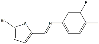 N-[(E)-(5-bromo-2-thienyl)methylidene]-N-(3-fluoro-4-methylphenyl)amine Struktur