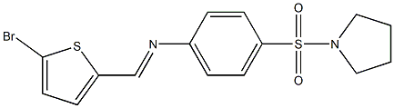 N-[(E)-(5-bromo-2-thienyl)methylidene]-N-[4-(1-pyrrolidinylsulfonyl)phenyl]amine Struktur