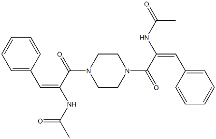 N-[(E)-1-({4-[(E)-2-(acetylamino)-3-phenyl-2-propenoyl]-1-piperazinyl}carbonyl)-2-phenylethenyl]acetamide Struktur