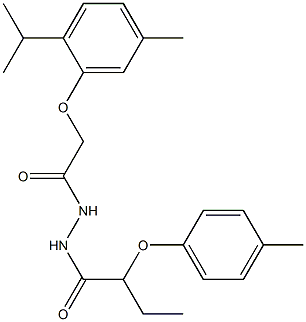 N'-[2-(2-isopropyl-5-methylphenoxy)acetyl]-2-(4-methylphenoxy)butanohydrazide Struktur