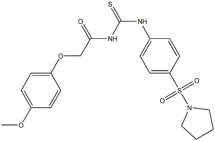 N-[2-(4-methoxyphenoxy)acetyl]-N'-[4-(1-pyrrolidinylsulfonyl)phenyl]thiourea Struktur