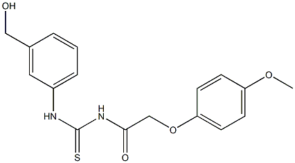 N-[3-(hydroxymethyl)phenyl]-N'-[2-(4-methoxyphenoxy)acetyl]thiourea Struktur