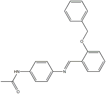 N-[4-({(E)-[2-(benzyloxy)phenyl]methylidene}amino)phenyl]acetamide Struktur