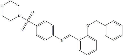 N-{(E)-[2-(benzyloxy)phenyl]methylidene}-N-[4-(4-morpholinylsulfonyl)phenyl]amine Struktur