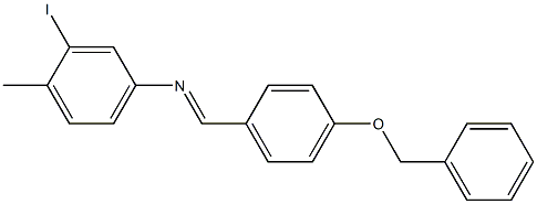 N-{(E)-[4-(benzyloxy)phenyl]methylidene}-N-(3-iodo-4-methylphenyl)amine Struktur