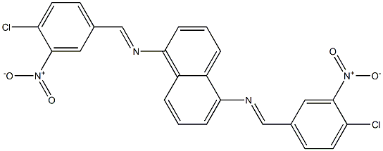 N-[(E)-(4-chloro-3-nitrophenyl)methylidene]-N-(5-{[(E)-(4-chloro-3-nitrophenyl)methylidene]amino}-1-naphthyl)amine Struktur