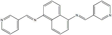 N-[(E)-3-pyridinylmethylidene]-N-(5-{[(E)-3-pyridinylmethylidene]amino}-1-naphthyl)amine Struktur