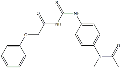 N-methyl-N-[4-({[(2-phenoxyacetyl)amino]carbothioyl}amino)phenyl]acetamide Struktur