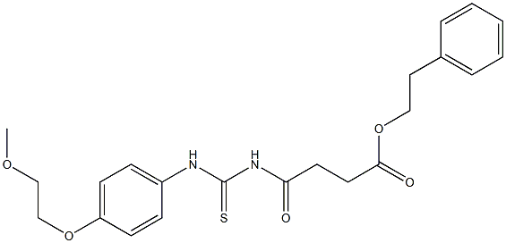 phenethyl 4-({[4-(2-methoxyethoxy)anilino]carbothioyl}amino)-4-oxobutanoate Struktur