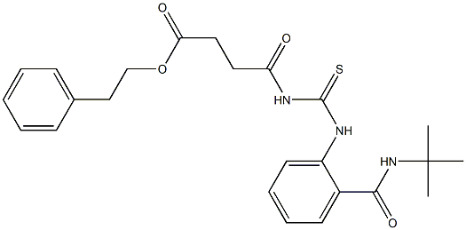 phenethyl 4-[({2-[(tert-butylamino)carbonyl]anilino}carbothioyl)amino]-4-oxobutanoate Struktur