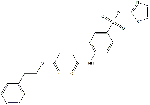 phenethyl 4-oxo-4-{4-[(1,3-thiazol-2-ylamino)sulfonyl]anilino}butanoate Struktur