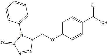 4-((4-oxo-5-phenyl-2,3,5-triazolinyl)methoxy)benzoic acid Struktur