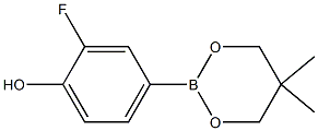 4-(5,5-Dimethyl-1,3,2-dioxaborinan-2-yl)-2-fluorophenol Struktur