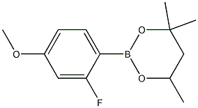 2-(2-Fluoro-4-methoxyphenyl)-4,4,6-trimethyl-1,3,2-dioxaborinane Struktur