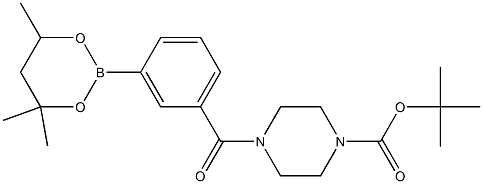 tert-Butyl 4-[3-(4,4,6-trimethyl-1,3,2-dioxaborinan-2-yl)benzoyl]piperazine-1-carboxylate Struktur