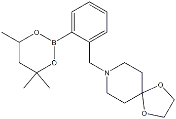 8-[2-(4,4,6-Trimethyl-1,3,2-dioxaborinan-2-yl)benzyl]-1,4-dioxa-8-azaspiro[4.5]decane Struktur