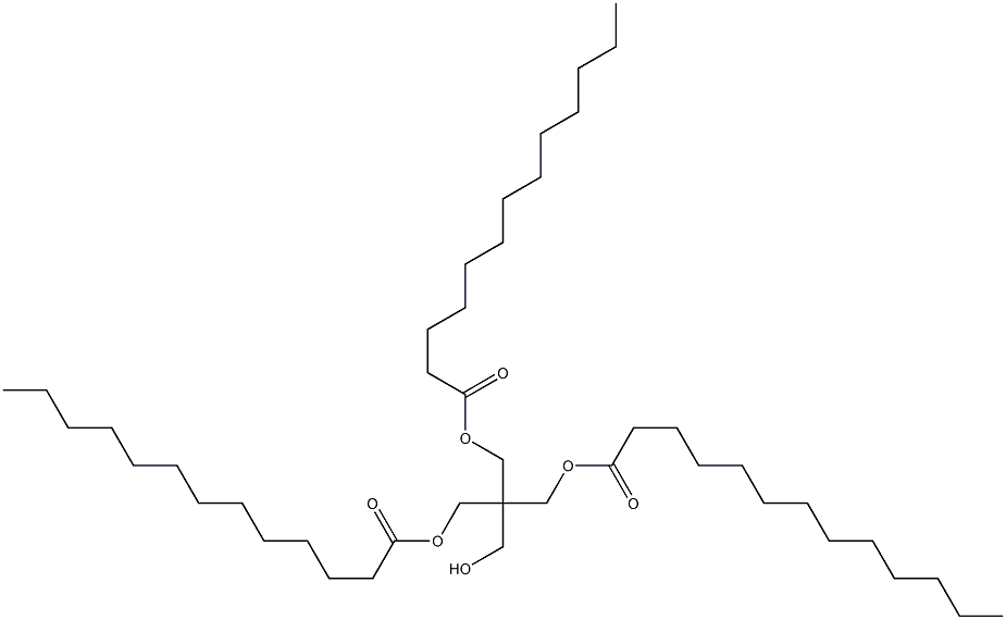 Ditridecanoic acid 2-(hydroxymethyl)-2-[(tridecanoyloxy)methyl]-1,3-propanediyl ester Struktur