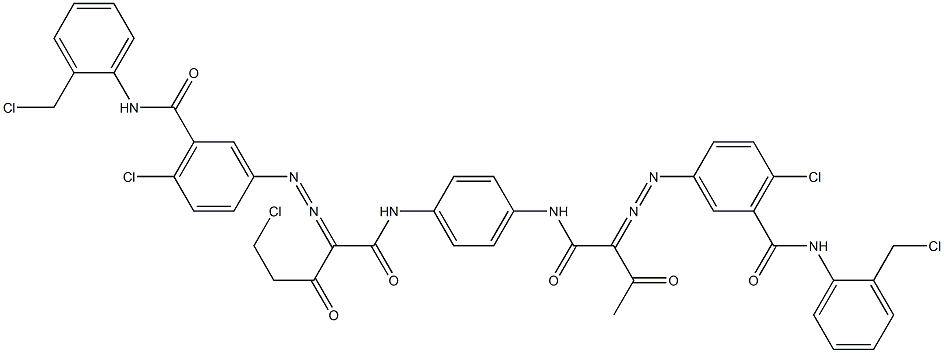 3,3'-[2-(Chloromethyl)-1,4-phenylenebis[iminocarbonyl(acetylmethylene)azo]]bis[N-[2-(chloromethyl)phenyl]-6-chlorobenzamide] Struktur